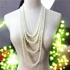 Multilayer imitation pearl necklace
